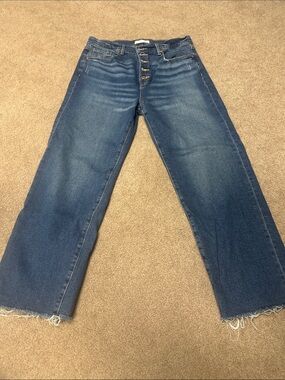 Loft button up Women's High-Rise Wide Leg Blue Jeans